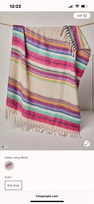 NWT Free People Blanket  Stripe 60” x 50” Ultra Soft Striped Throw Cottage Boho - Image 1 of 4