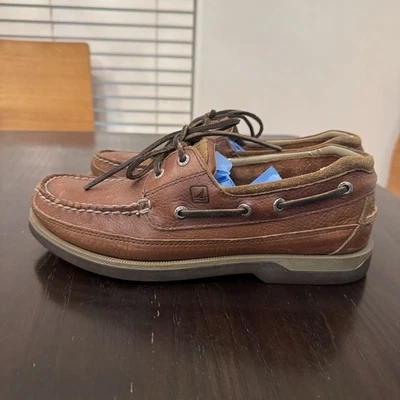 Sperry Top Sider Mako Brown Leather 2 Eye Boat Shoes Mens Size 8M -0768259 - Image 1 of 4