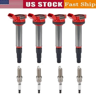 Paquete de 4 bobinas de encendido UF596 y bujía para Lexus CT200h Scion xD 1,8 L L4 Foto 1 de 4