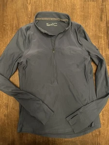 Under Armour heat gear half zip long sleeve top Navy fitted size XS x small - Picture 1 of 6