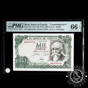 1971 - 1000 PESETAS - Echegaray - Pick 154 Serie 4Q - PMG 66 EPQ - Picture 1 of 2