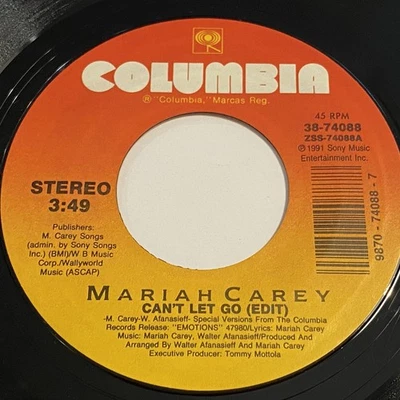 Mariah Carey: Can't Let Go (Edit) / To Be Around You 45 - Columbia - Image 1 of 2