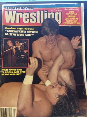 Sports Review Wrestling Magazine APRIL 1984 Von Erich, Dillon, Graham - Image 1 of 4