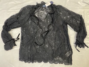 Ralph Lauren Polo Damen schwarz Spitze Top Größe 14 neu mit Etikett - Bild 1 von 3