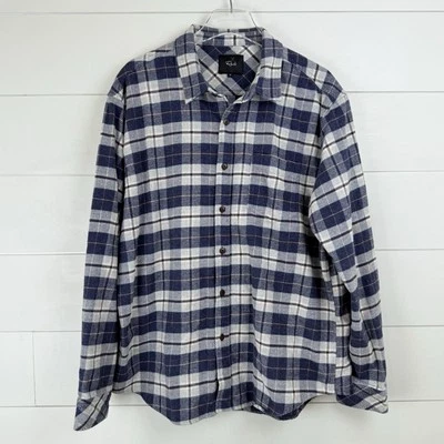RAILS Flannel Button FORREST Shirt Grey Navy Brick Plaid Men XL 100% Cotton - Image 1 of 4
