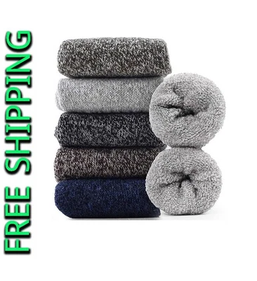 5 Pairs Women's Wool Hiking Socks Thermal Thick Winter Cozy Gifts for Mom New - Image 1 of 4