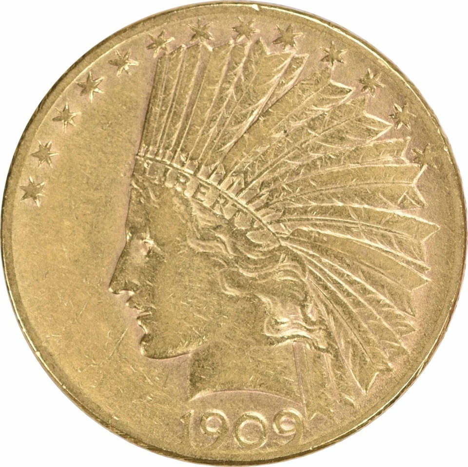 1909-S $10 Gold Indian EF Uncertified #1146 - Image 1 of 2