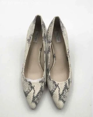 Cole Haan Womens White Animal Print Pointed Toe Pump Heels Size US 8.5B - Image 1 of 4