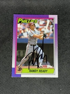 Randy Ready Philadelphia Phillies 1990 Topps Signed Auto Card #356 ~ COA - Picture 1 of 3