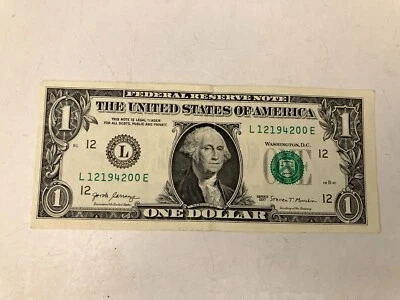 2 de enero de 1942 - 12194200 CUMPLEAÑOS - ANIVERSARIO BILLETE DE $1 (UN DÓLAR) Foto 1 de 2