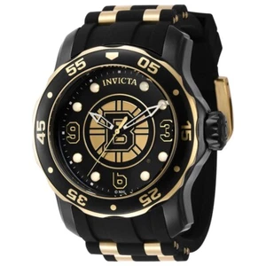 NEW Invicta Men's 48mm NHL Pro Diver Boston Bruins SCUBA Chronograph SS Watch - Picture 1 of 2