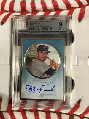Carl Yastrzemski MLB 2016 Topps Transcendent Auto Blue Gold Framed /25 BGS 9/10 - Image 1 of 2