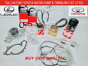 TOYOTA LEXUS ES300 ES330 CAMRY V6 FACTORY OEM WATER PUMP BELT KIT 3.0 & 3.3 - Picture 1 of 1
