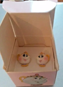 Disney AVON KIDS Beauty & The Beast Mrs. Potts The Teapot Surgical Steel CLIP ON - Picture 1 of 4