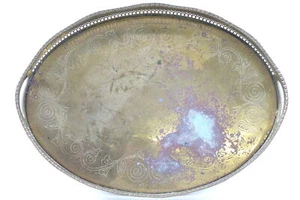 Antique Brass Tray - Picture 1 of 4