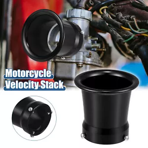 50mm Motorcycle Velocity Stack Carb Carburetor Air Filter Funnel Trumpet Black - Picture 1 of 8