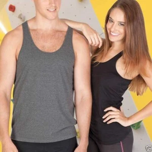 Plain Cotton T-Back Singlet | Men's Gym Exercise Fitness Top | Size S to 3XL - Picture 1 of 7