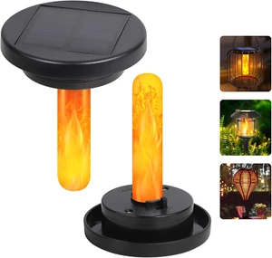 2x Solarleuchten Ersatz Flamme Glühbirne 8cm für Außen Garten Terrasse DIY - Bild 1 von 14