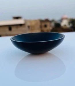 Large Black Tourmaline Crystal Bowl Handmade Crystal Home Office Decorative Bowl - Picture 1 of 7