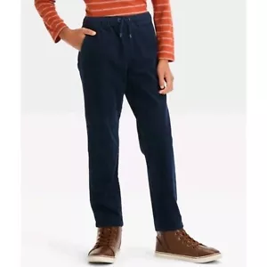 NEW Boy's Cat & Jack Relaxed Tapered Leg Corduroy Pull-On Pants - Navy Blue - Picture 1 of 5