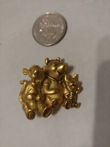Disney Pin Brooch gold tone Winnie The Pooh Vtg Tigger  Disney Jewelry Signed