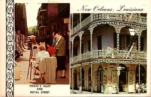 New Orleans, LA Pirate's Alley and Royal Street Postcard Chrome - Picture 1 of 2
