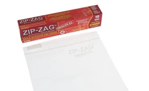 10x Sacchetto Antiodore Zip Zag - Borsa Alimenti Grande Ermetica Antiodore 27cm x 28cm - Foto 1 di 2