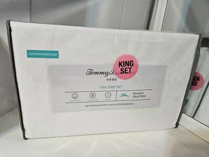 Tommy Bahama KING Lakenset Insel Resorts Baumwolle weiß bestickt 200 Faden - Bild 1 von 10