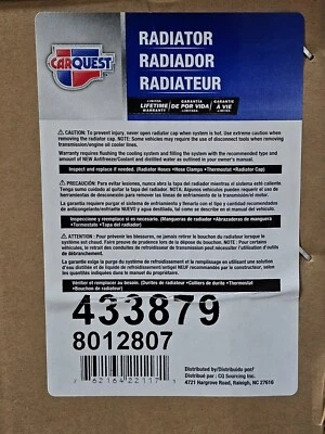 Radiador Nissan Frontier Desert Runner 2017-2019 con motor V6-4,0 L 433879 Foto 1 de 4