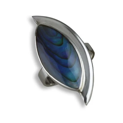 925er Silber Designer Ring Abalone Perlmutt Top Handarbeit SR057 - Bild 1 von 2