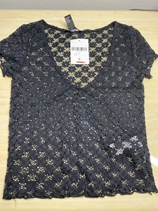 forever 21 junior small knit black top - Picture 1 of 5