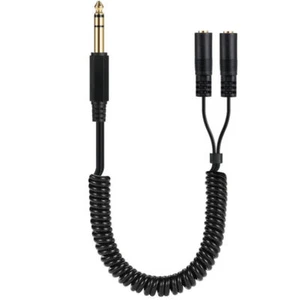 6.35mm 1/4" TRS Stereo to Dual 3.5mm (Mini) 1/8" Stereo Y Splitter Cable 0.8m - Picture 1 of 6
