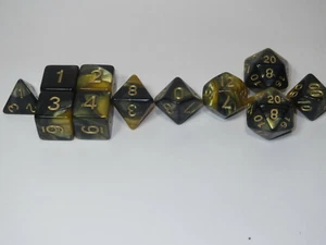 NEW D&D RPG Dice Set of 11 - MidNight Gold - Picture 1 of 5