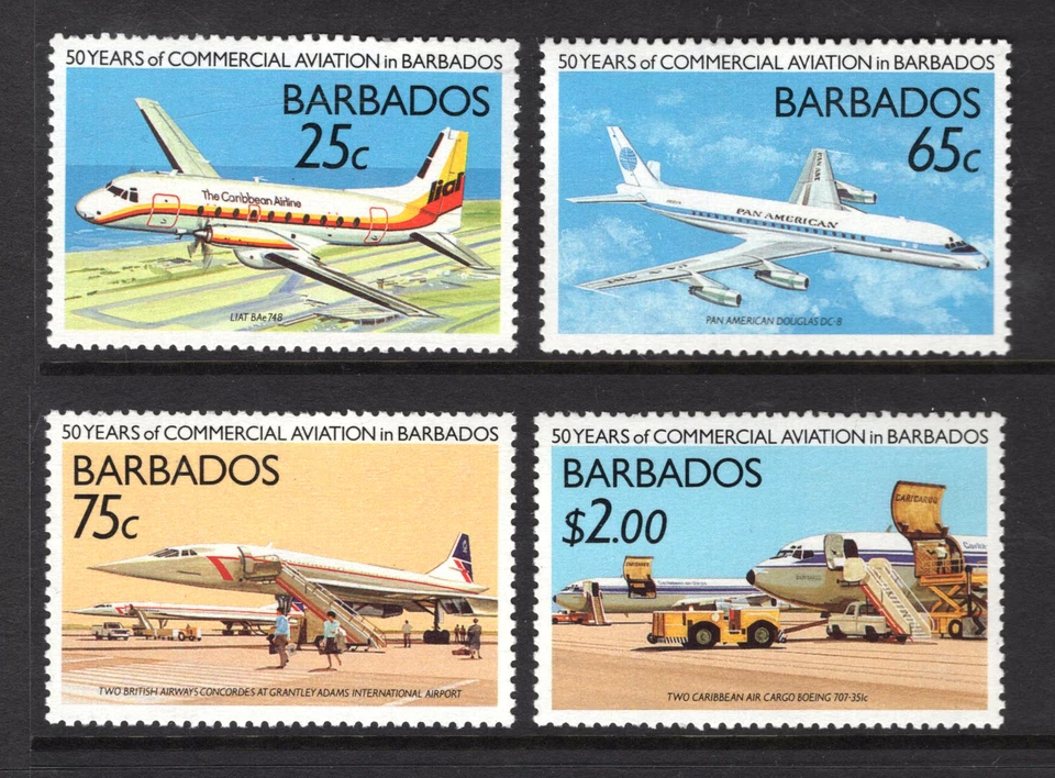 M23115 Barbados 1989 SG876/879 QEII: Aviación. UMM, Cat £16 Foto 1 de 1