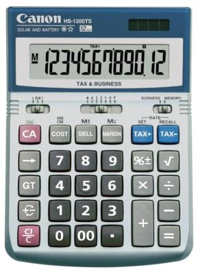 Canon HS 1200TS Portable Desktop Calculator 12 Digit Metal Design - Image 1 of 2