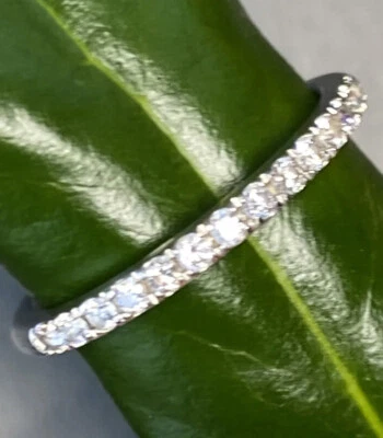 Nagi Platinum Diamond Vintage Ring Guard Band Size 7 Estate Fine Jewelry - Image 1 of 4