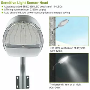 LED Straßenlaterne Hofbeleuchtung Gartenlampe mit Lichtsensor 24W Samger - Bild 1 von 10