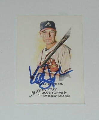 Tarjeta Allen and & Ginter 2008 firmada por Kelly Johnson #188 Atlanta Braves Foto 1 de 2