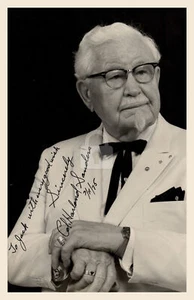 Colonel Harland Sanders Signed Autograph RPPC Photo Postcard COPY - Picture 1 of 2