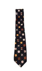 Royal Knight Mens Tie Novelty Blue Basketball Baseball Soccer Design 51"L 3"W - Picture 1 of 4