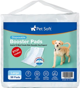 Dog Diaper Liners - Disposable Dog Diaper Booster Pads for Male & Female Dogs Fi - Picture 1 of 12