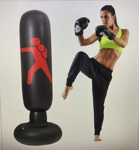 Kids Punching Bag-63inch Free Standing Punching Bag Humanoid Pattern Inflatab... - Picture 1 of 6
