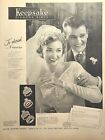 Keepsake Diamond Rings Eedding Couple Syracuse NY Vintage Print Ad 1953