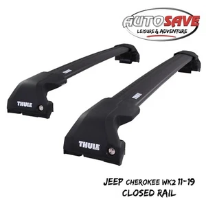 Thule WingBar Edge Black Roof Bars Jeep Grand Cherokee WK2 11-19 Closed Rails - Picture 1 of 1