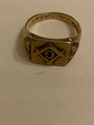 Anillo Masónico Hombre Oro 10K Talla 10/11, 7 GM Foto 1 de 4