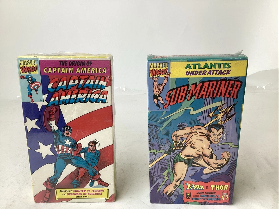Marvel Comics Origin of Captain America + Sub-Mariner 1991 SEALED VHS - Image 1 of 4