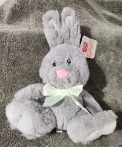 American Greetings Super Soft Gray Bunny Rabbit W/Sewn Eyes Plush 10" NWT - Picture 1 of 2