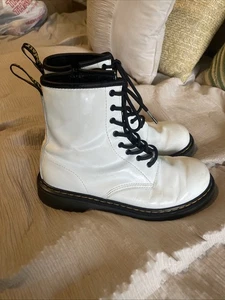 Dr. Martens 1460 J weiße Lackleder Schnürstiefel Kampfstiefel Kinder Mädchen 3,5 - Bild 1 von 8