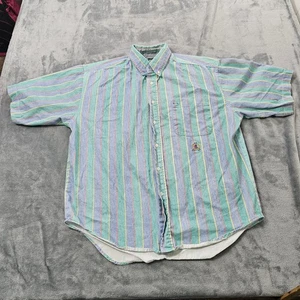 Mcintosh & Seymour Shirt Mens Large Rugby Button Up 90s Striped Short Sleeves  - Picture 1 of 10