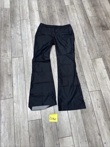 EXPRESS Design Low Rise Stretch BLACK Grey PINSTRIPE Flare DRESS PANTS WOMENS 4 - Picture 1 of 15